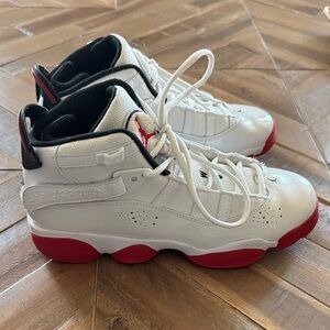 Grade School Air Jordan 6 RINGS 'WHITE UNIVERSITY RED' 7Y